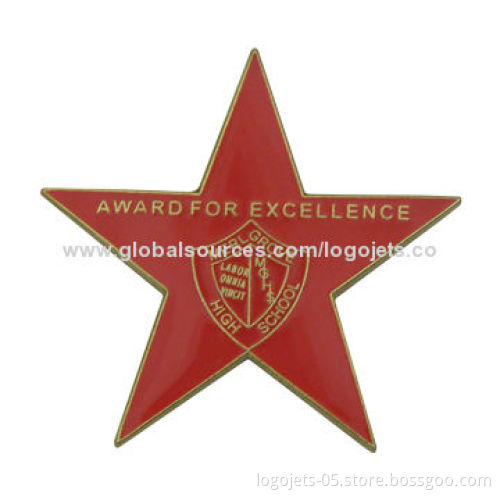Die-struck Brass Lapel Pin with Soft Enamel Color Filling